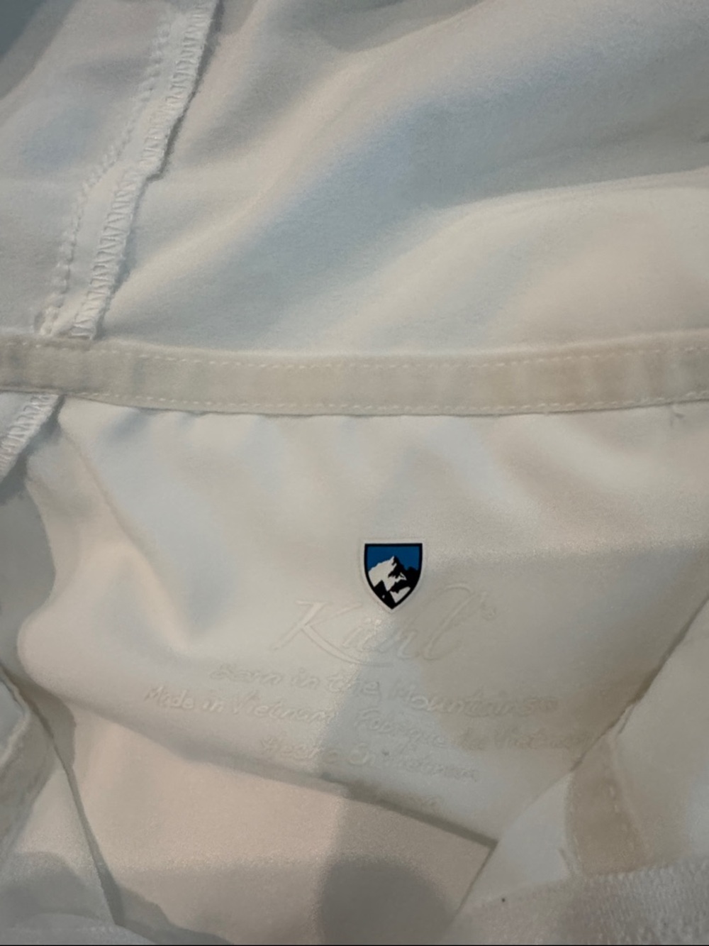 Kuhl White Hooded Wind Blocker Pullover with Mountain Crest - Picture 2 of 6